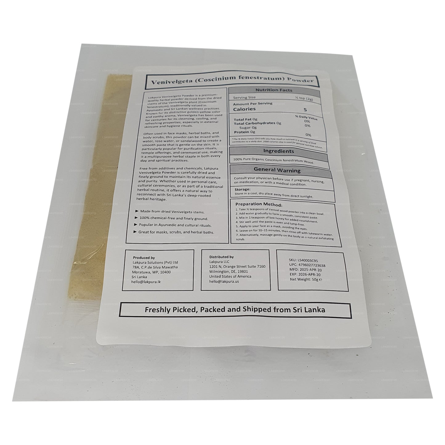 Lakpura Weniwelgeta en polvo