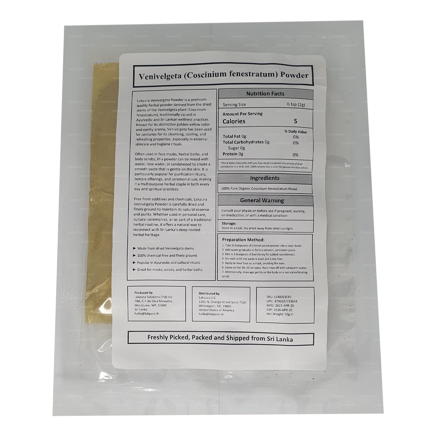 Lakpura Weniwelgeta en polvo