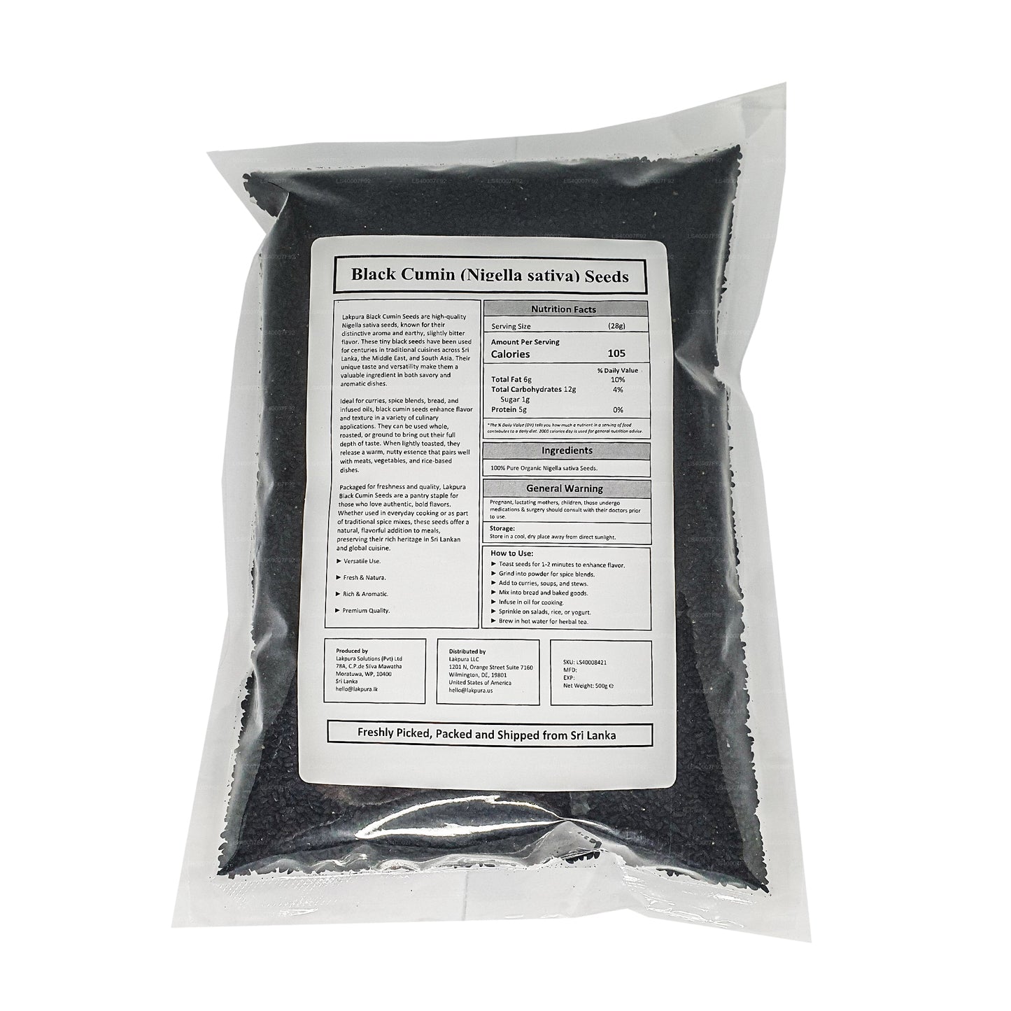 Semillas de comino negro Lakpura (100 g)