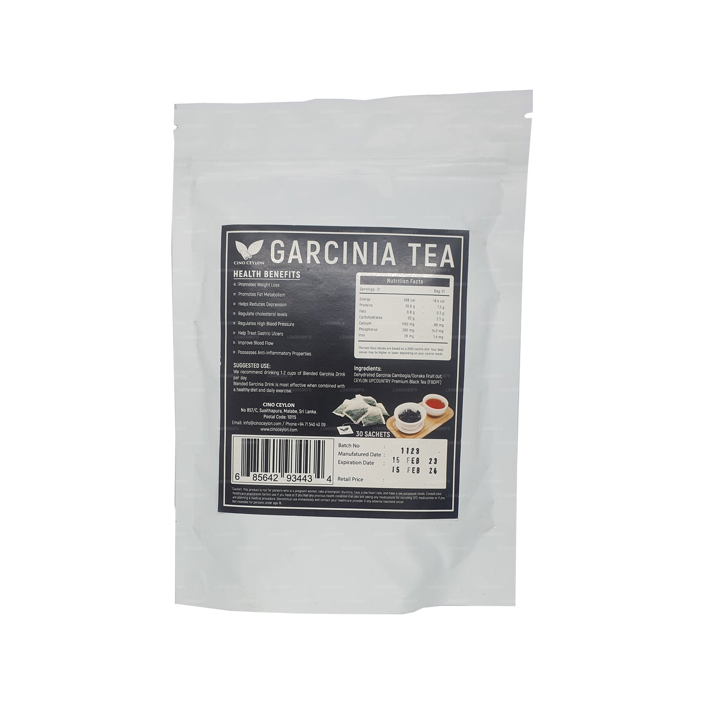 Té de Garcinia Cino Ceylon (30 bolsitas de té)