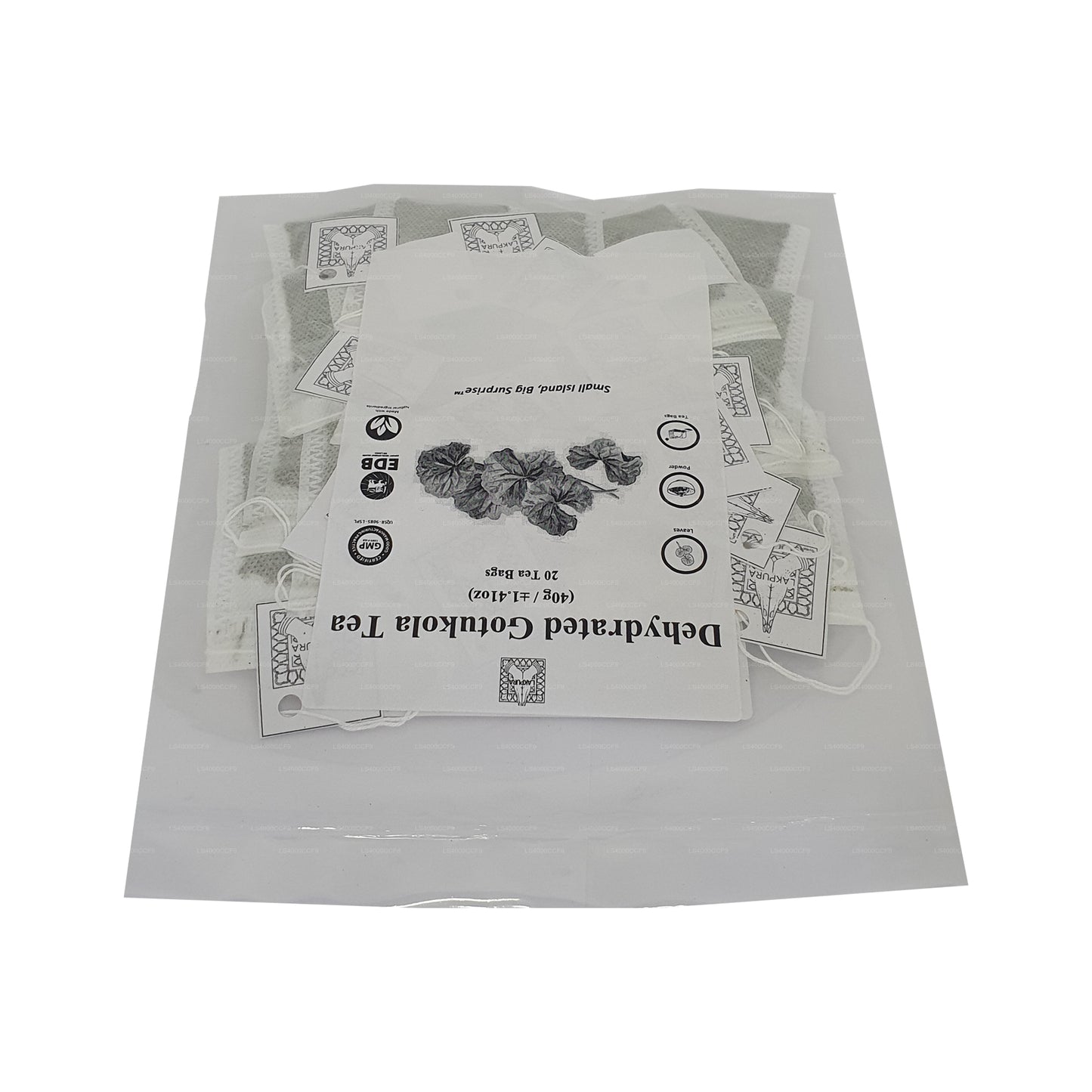 Bolsitas de té Gotukola deshidratadas Lakpura (40 g) 20 bolsitas de té
