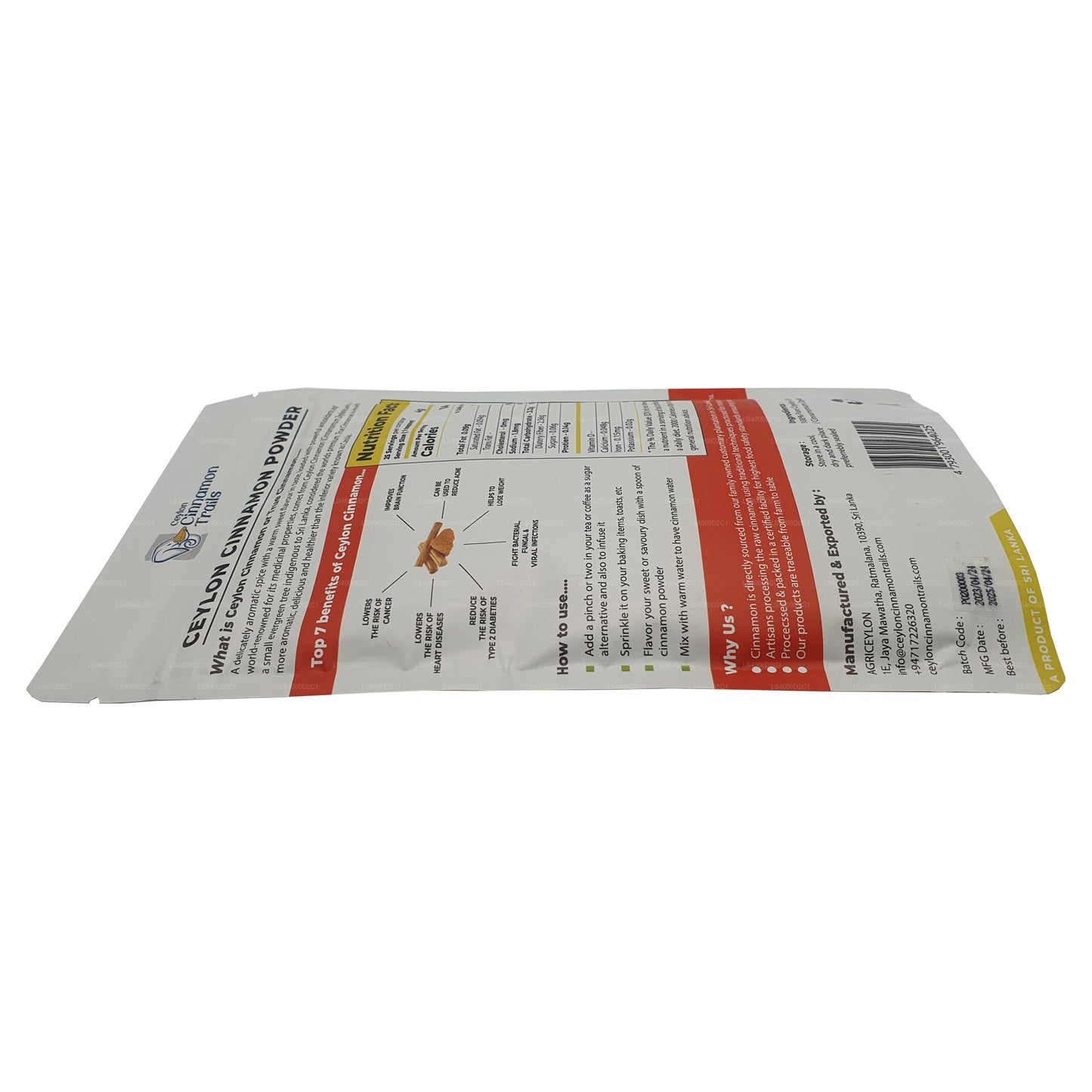 Canela en polvo Ceylon Cinnamon Trails (100 g)