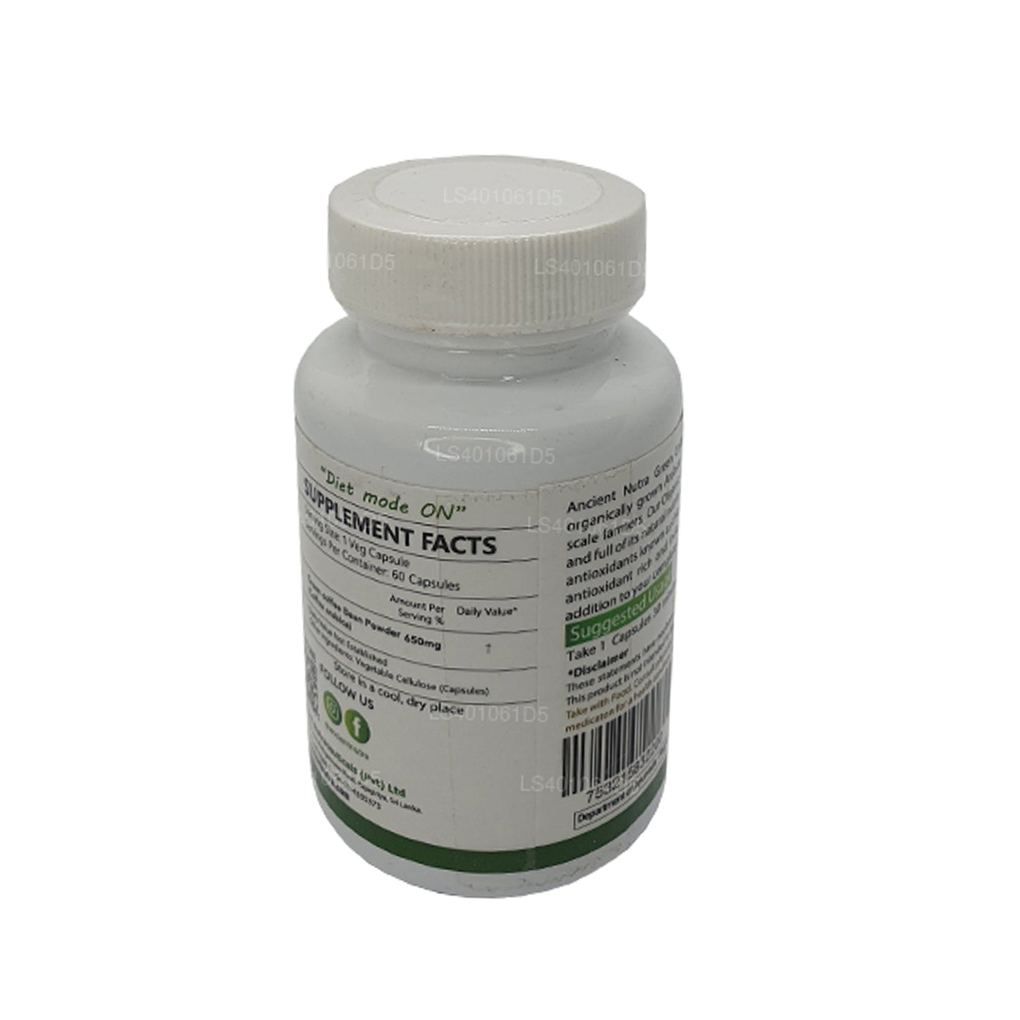 Grano de café verde Ancient Nutra (60 cápsulas)