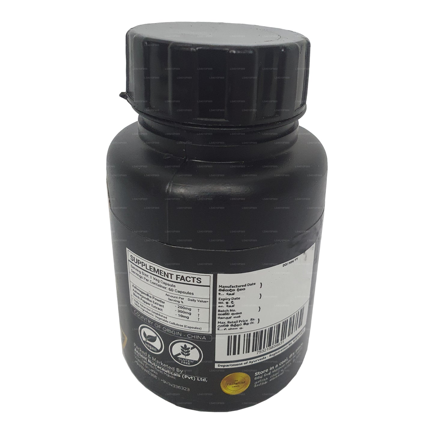 Extracto de Ashwagandha de Ancient Nutra (60 cápsulas)