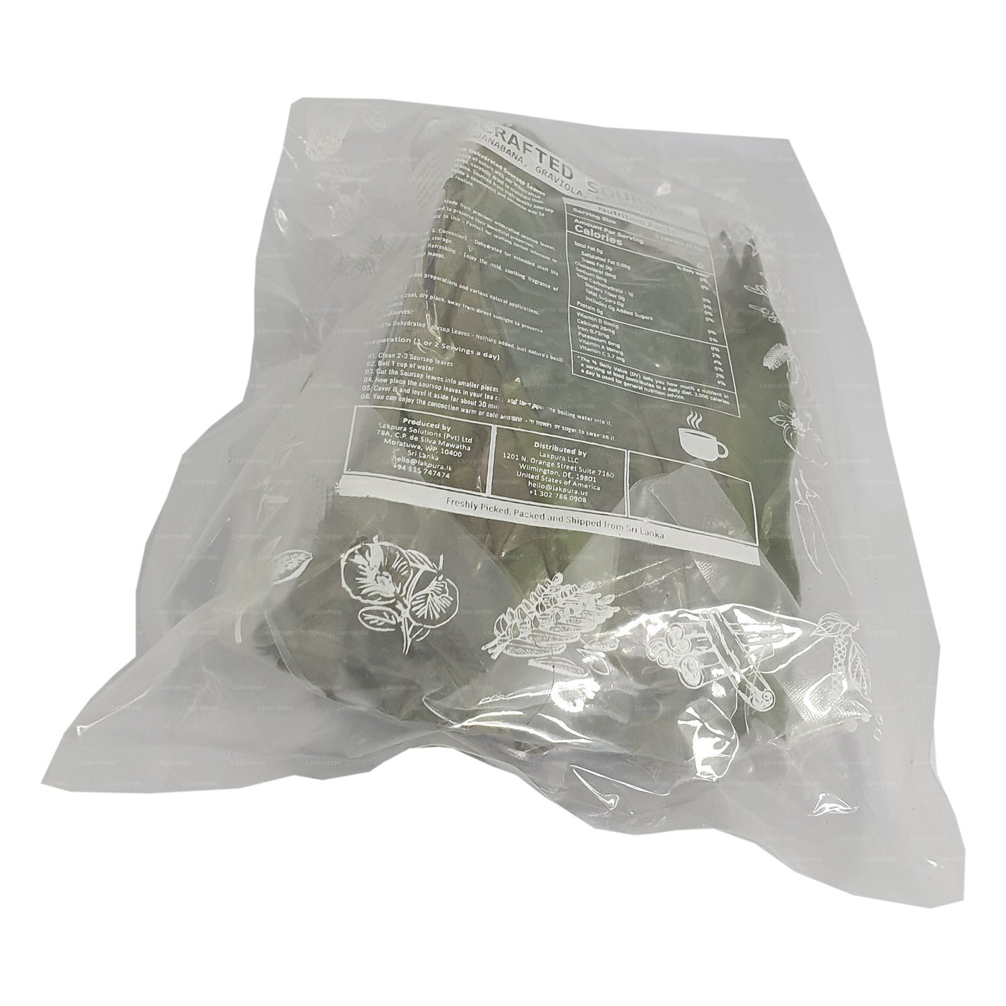 Hojas Deshidratadas Enteras de Guanábana Silvestre Lakpura® (Guanabana, Graviola, Guyabano)