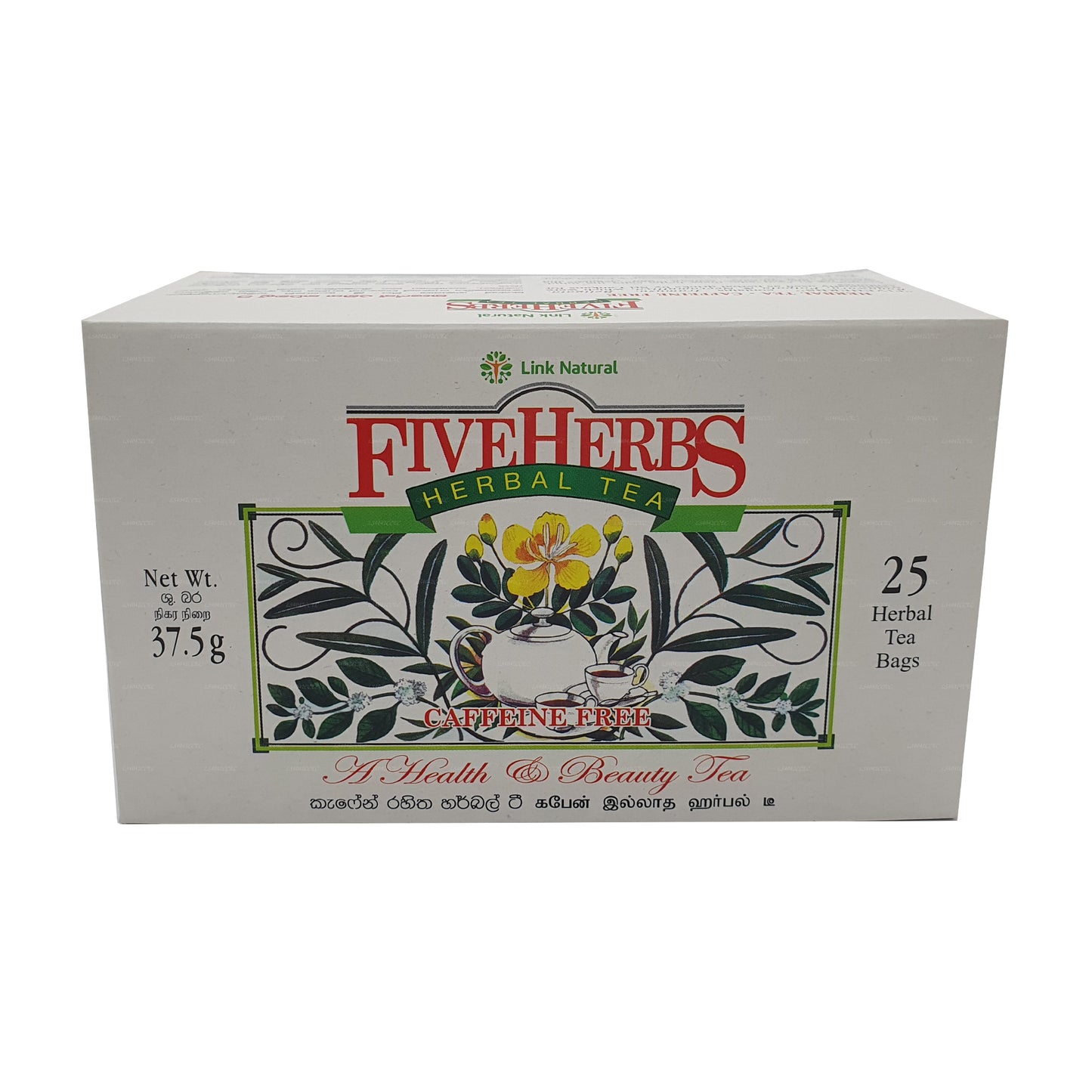 Té de hierbas ayurvédicas Link Natural Five Herbs (37,5 g), 25 bolsitas de té