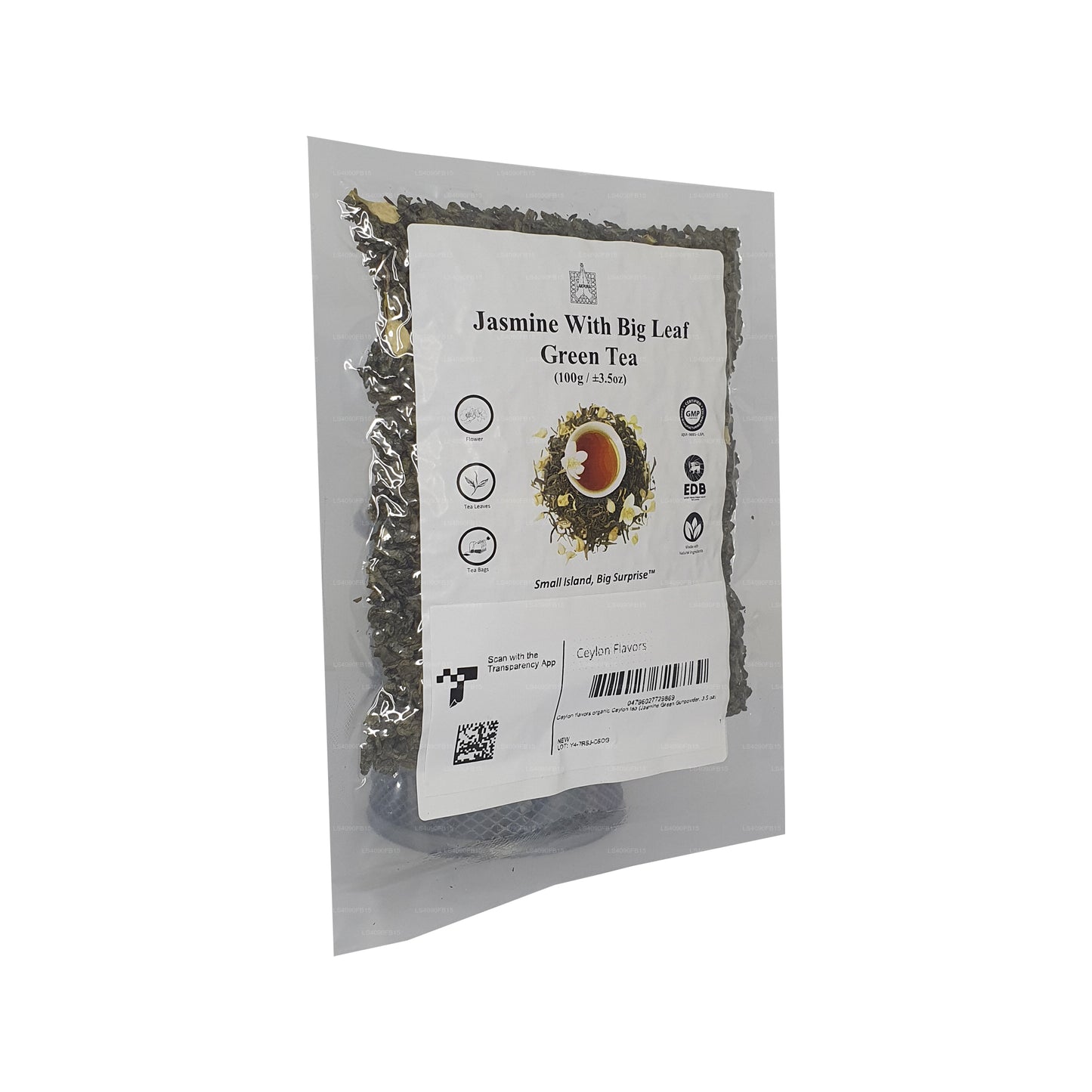 Té verde Lakpura de jazmín y hoja grande (100 g)