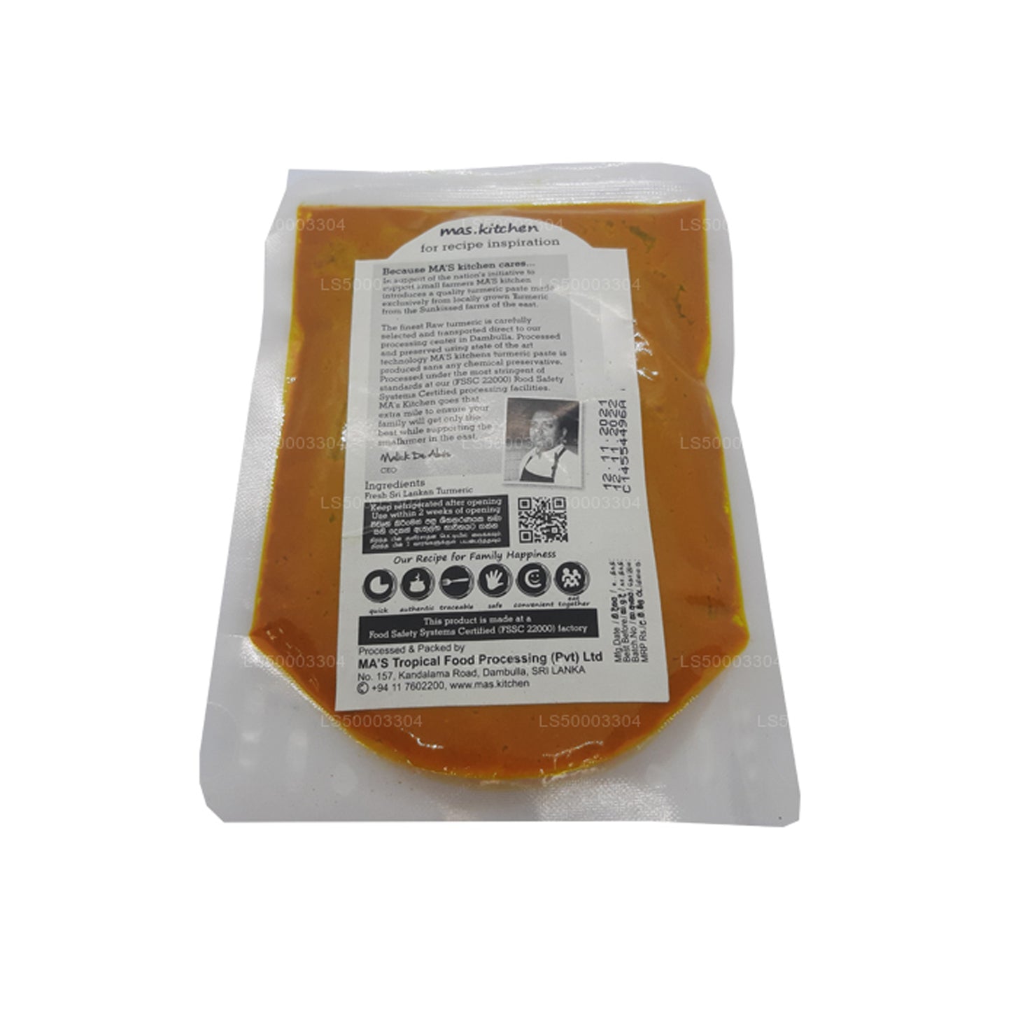 Pasta de cúrcuma MA's Kitchen (150 g)