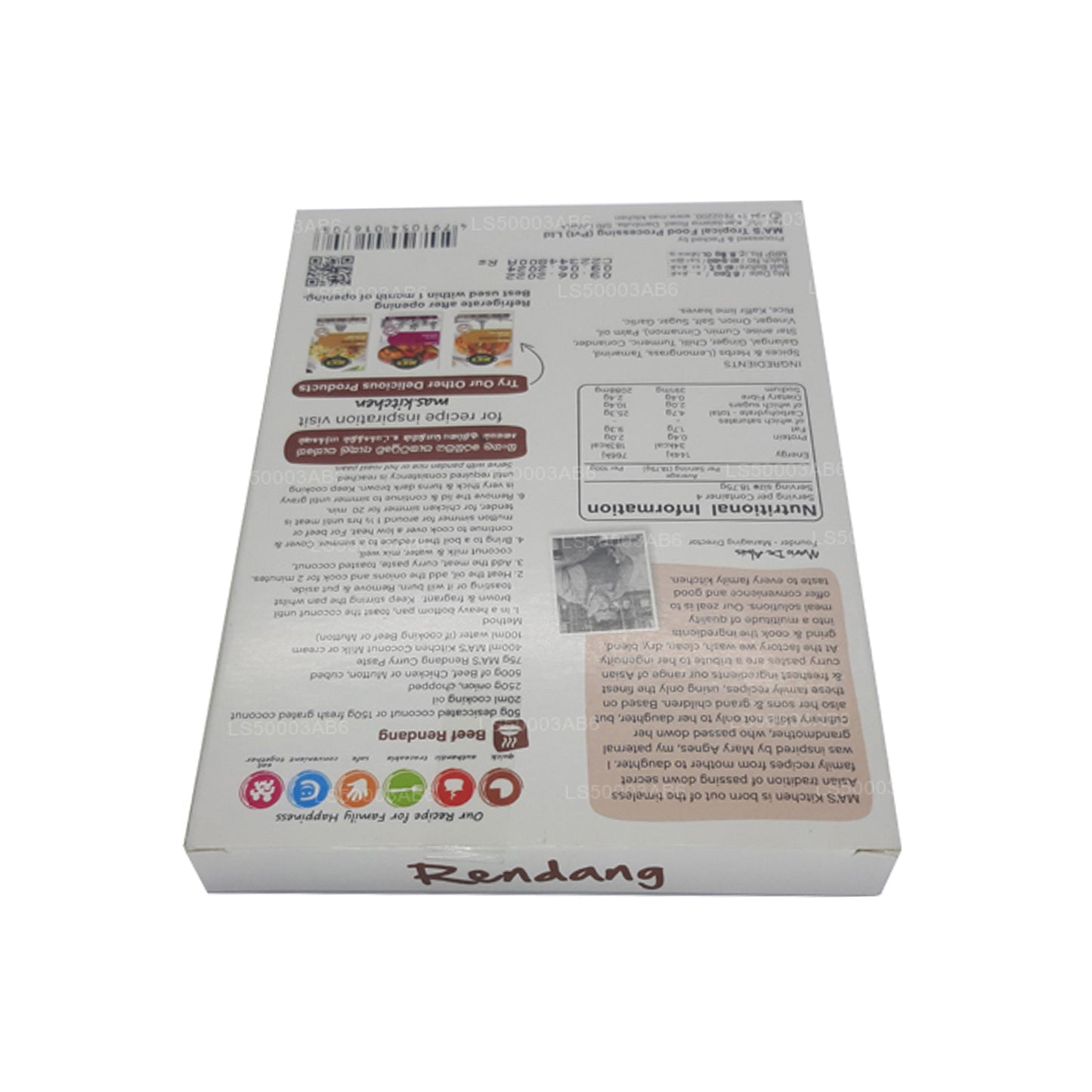 Pasta rendang indonesia de MA's Kitchen (75 g)