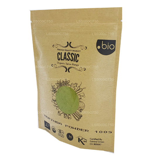 Hojas de moringa orgánicas Lakpura en polvo