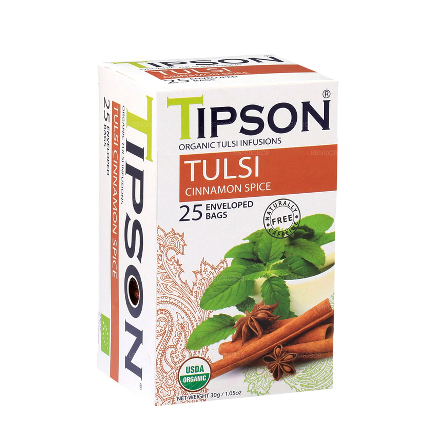 25 bolsitas de té Tipson Organic Tulsi con canela (30 g)