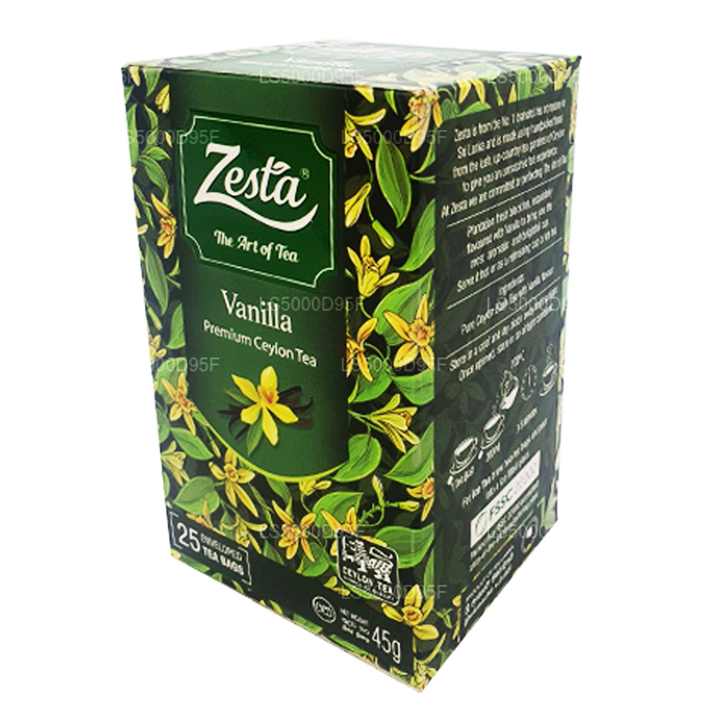 Té negro Zesta Vanilla (45 g) 25 bolsitas de té