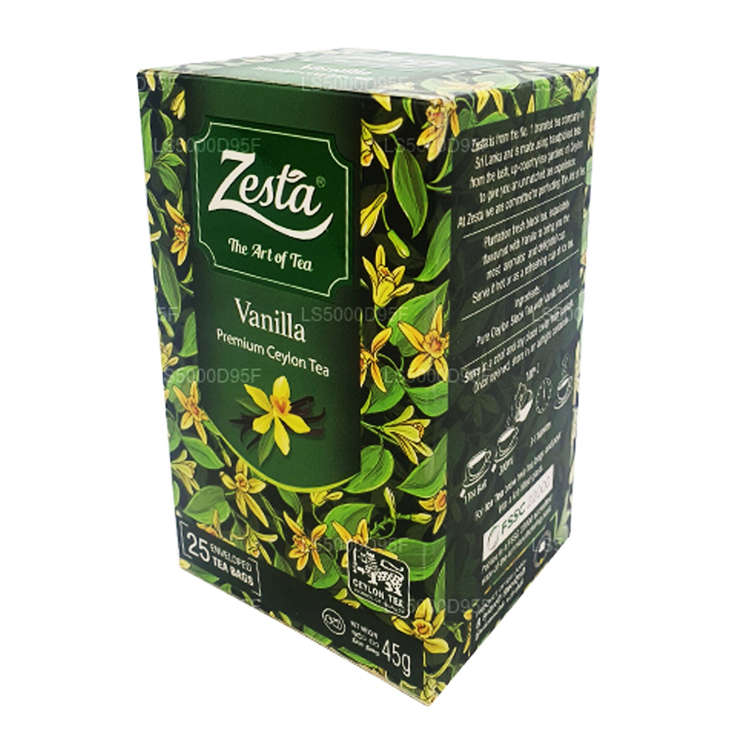 Té negro Zesta Vanilla (45 g) 25 bolsitas de té