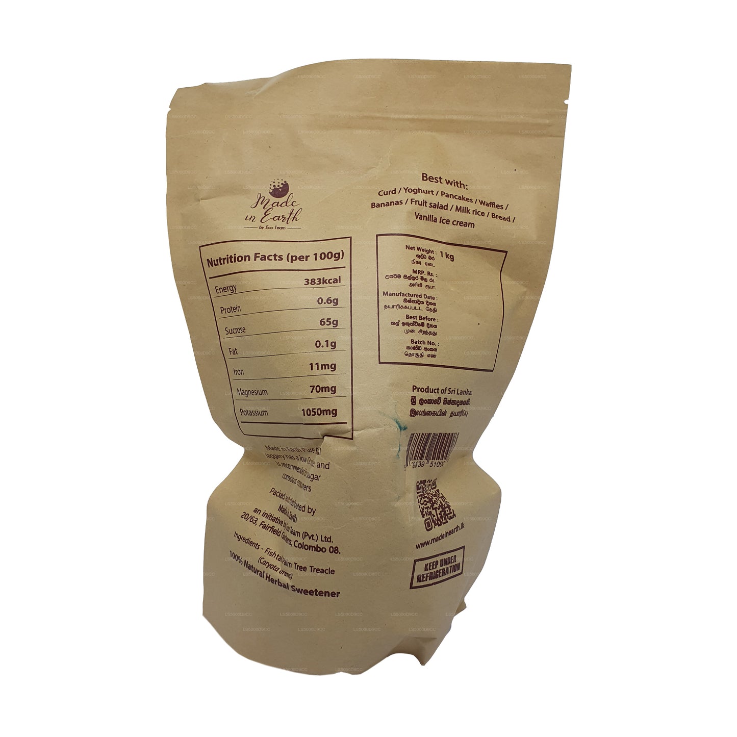 Jaggery Kithul natural puro hecho en la Tierra (500 g)