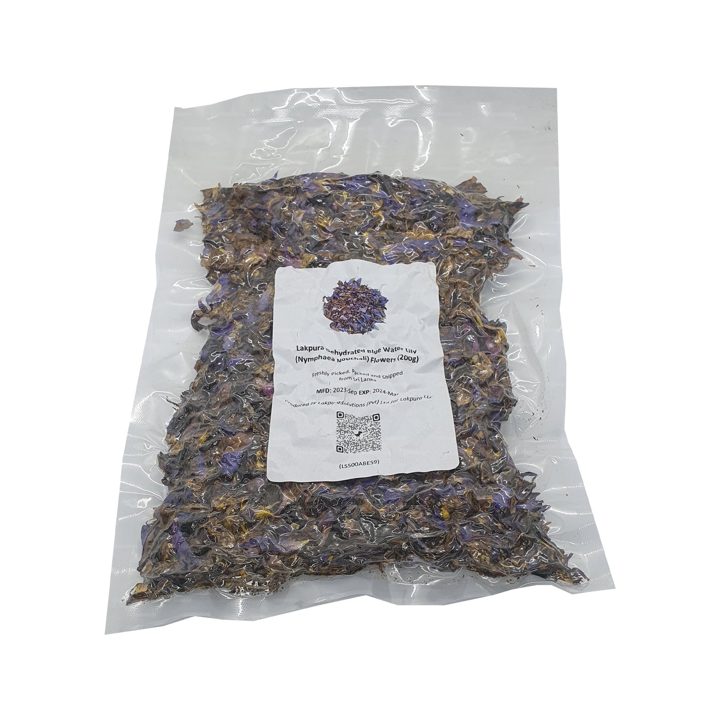 Flores de nenúfar azul deshidratadas de Lakpura (Nymphaea Nouchali)