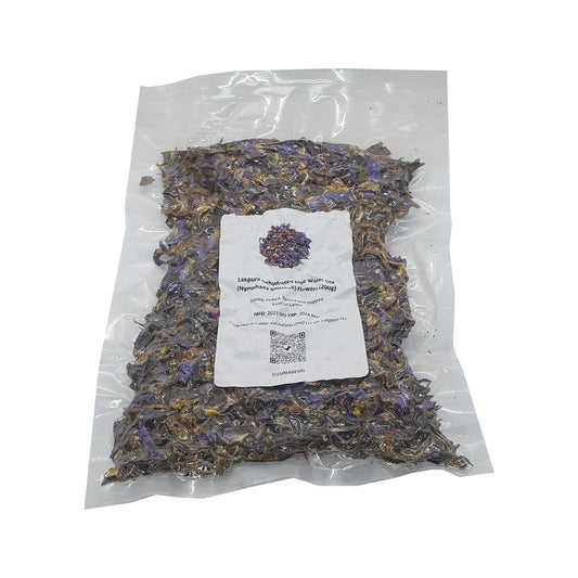 Flores de nenúfar azul deshidratadas de Lakpura (Nymphaea Nouchali)