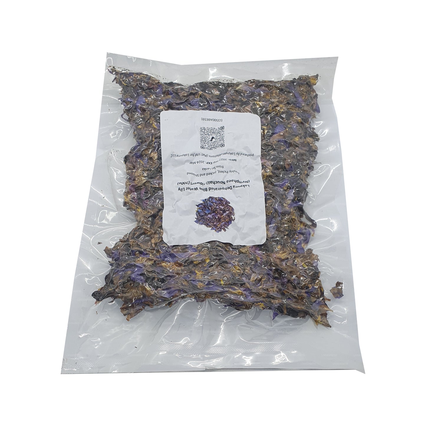 Flores de nenúfar azul deshidratadas de Lakpura (Nymphaea Nouchali)