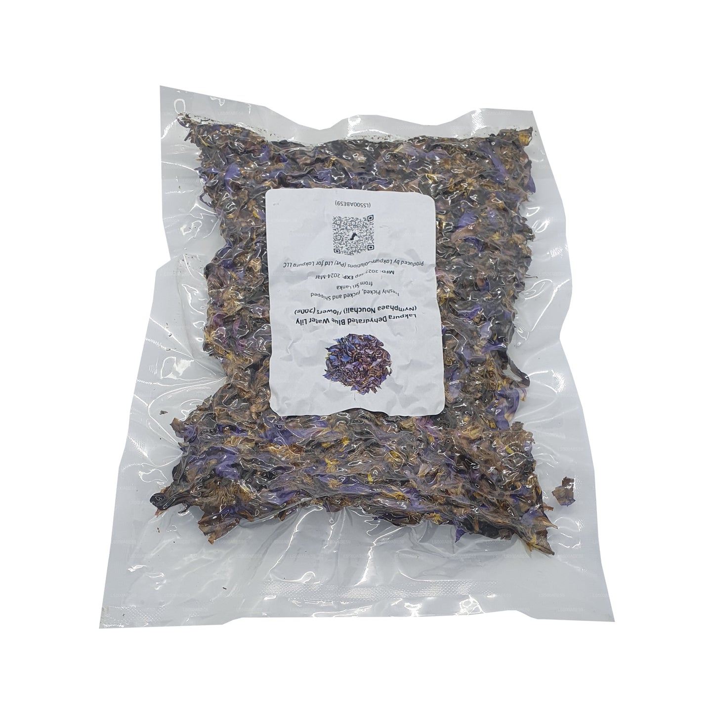 Flores de nenúfar azul deshidratadas de Lakpura (Nymphaea Nouchali)