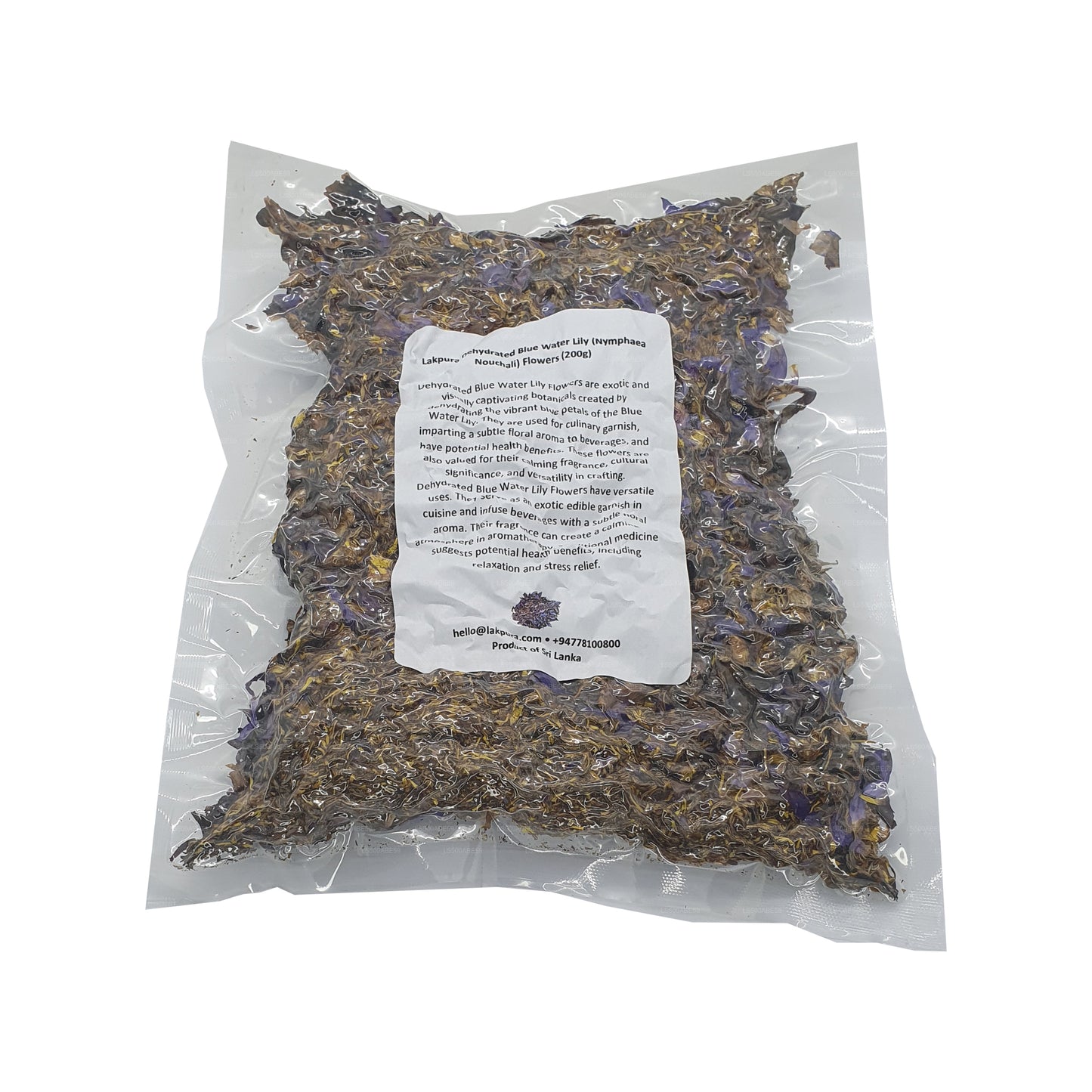Flores de nenúfar azul deshidratadas de Lakpura (Nymphaea Nouchali)