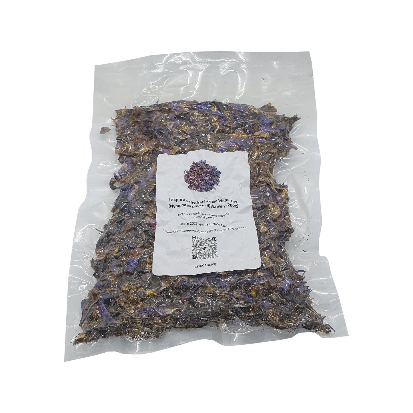 Flores de nenúfar azul deshidratadas de Lakpura (Nymphaea Nouchali)