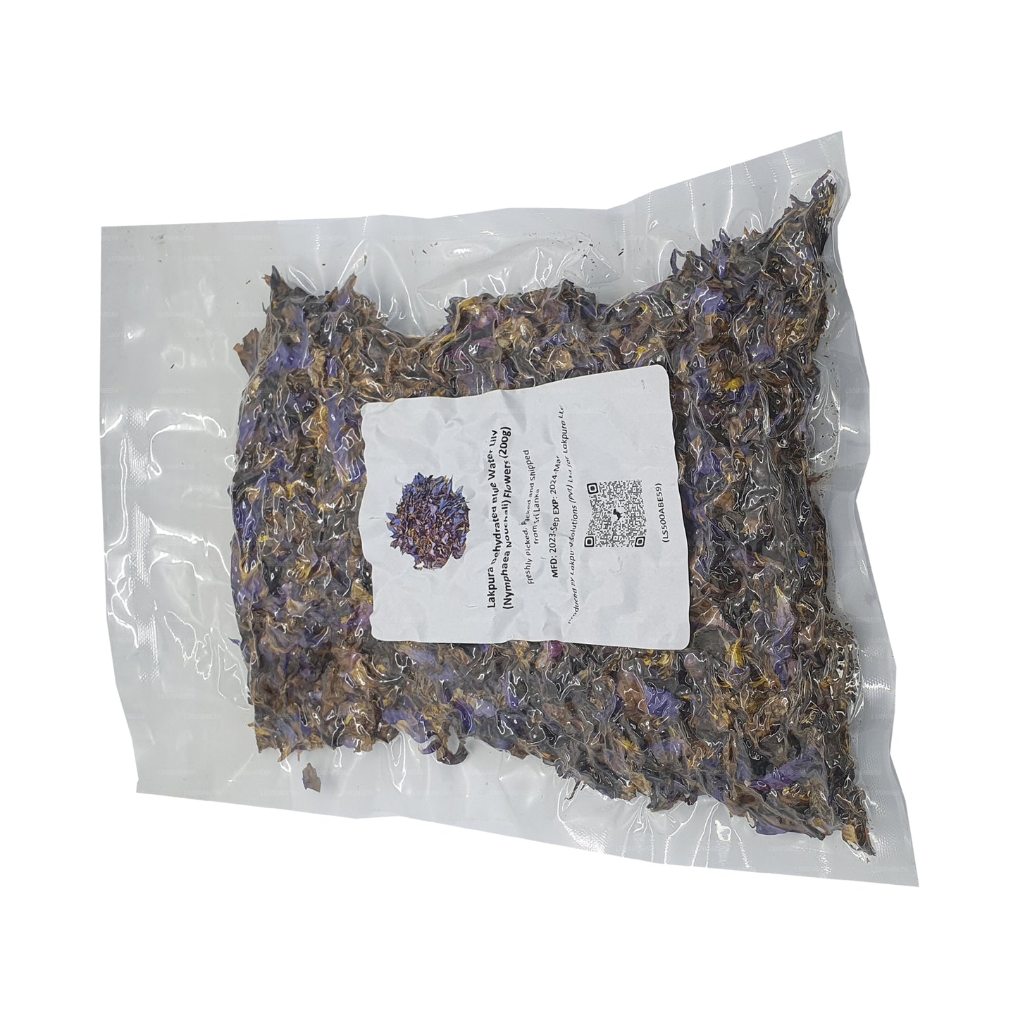 Flores de nenúfar azul deshidratadas de Lakpura (Nymphaea Nouchali)