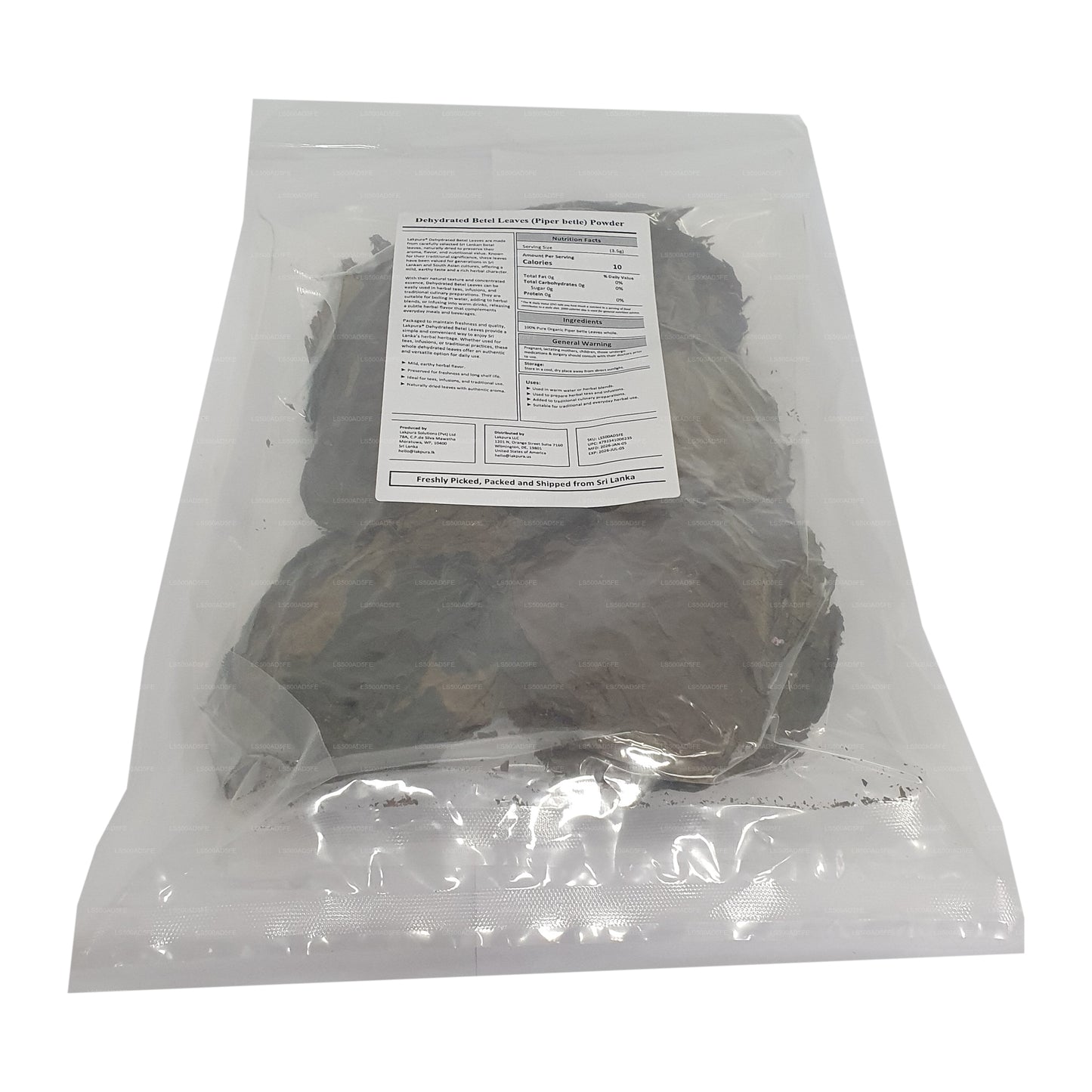 Hojas de betel deshidratadas Lakpura®