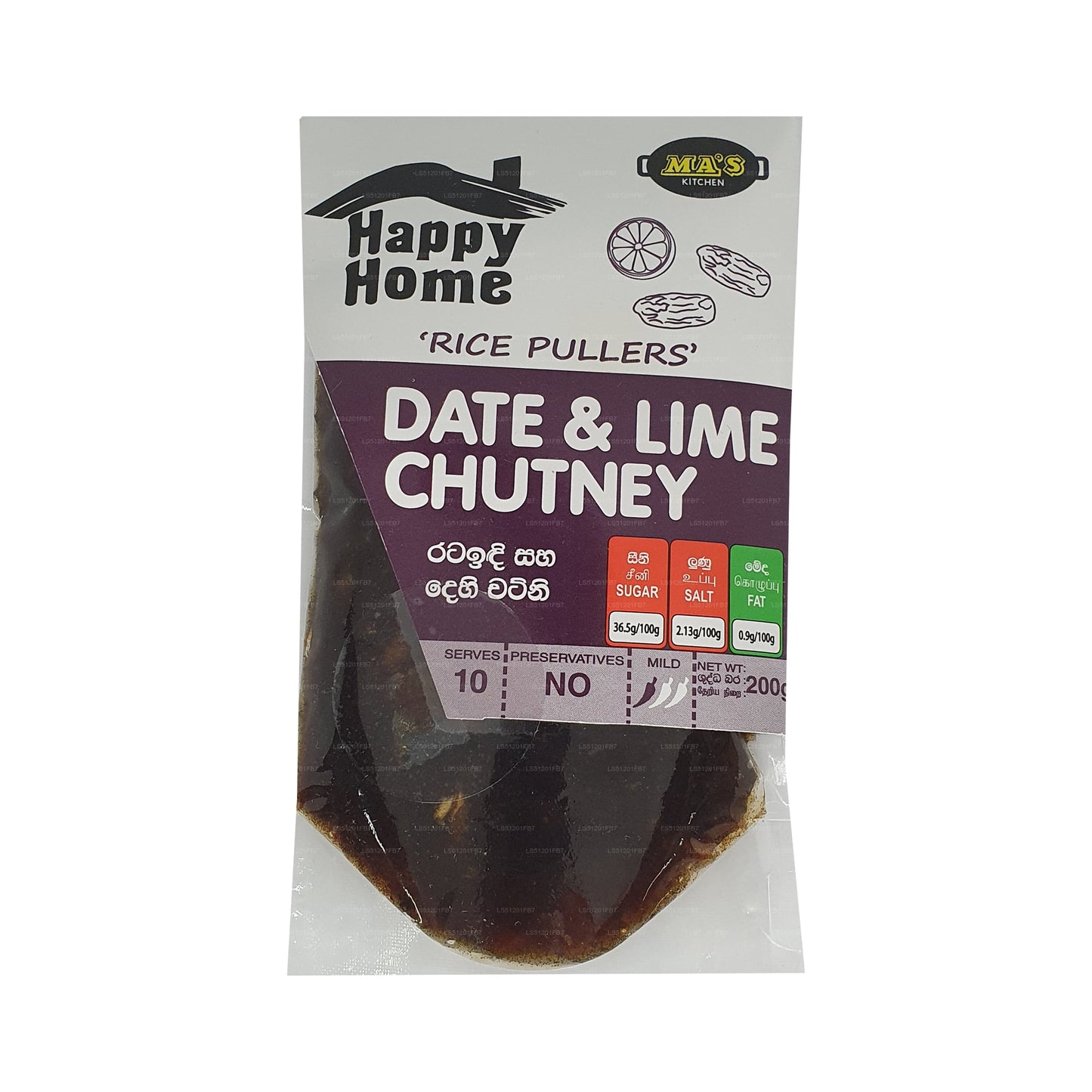 Chutney de dátiles y lima de MA Kitchen (200 g)