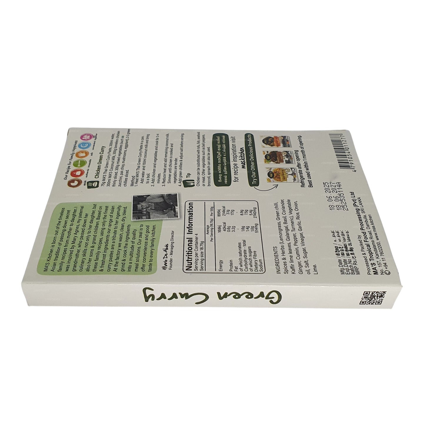 Pasta de curry verde tailandesa MA's Kitchen (60 g)