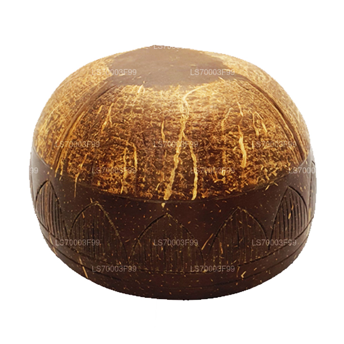 Tazón de batido de cáscara de coco con cuchara y tenedor