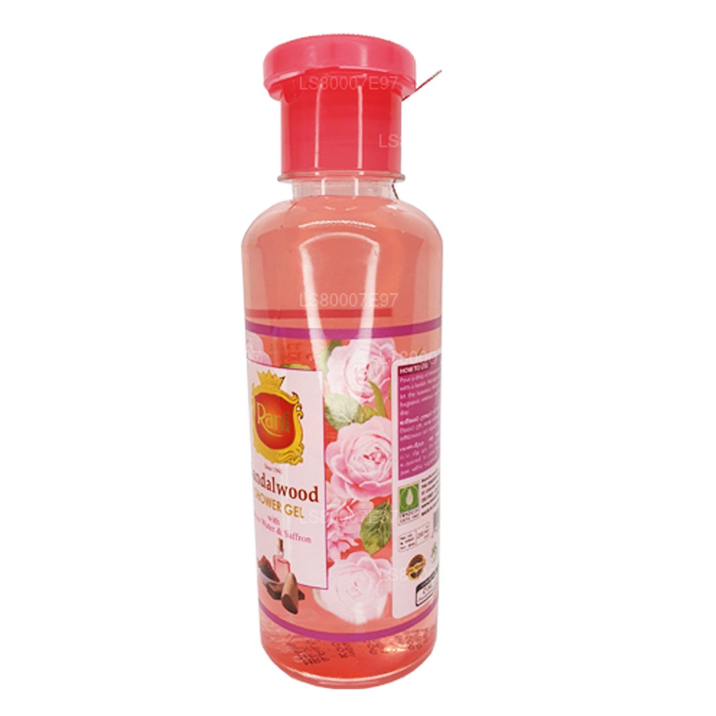 Gel de ducha Swadeshi Rani Sandalwood, agua de rosas y azafrán (250 ml)