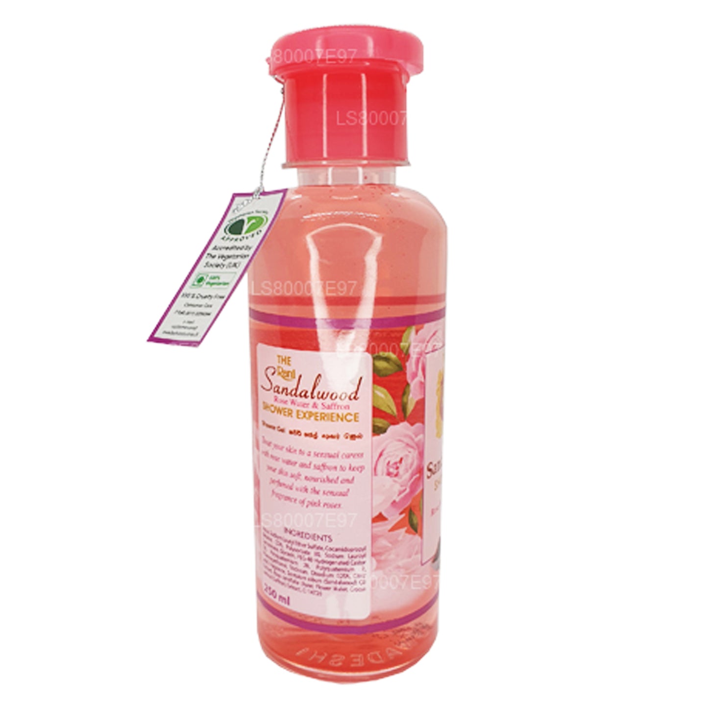 Gel de ducha Swadeshi Rani Sandalwood, agua de rosas y azafrán (250 ml)