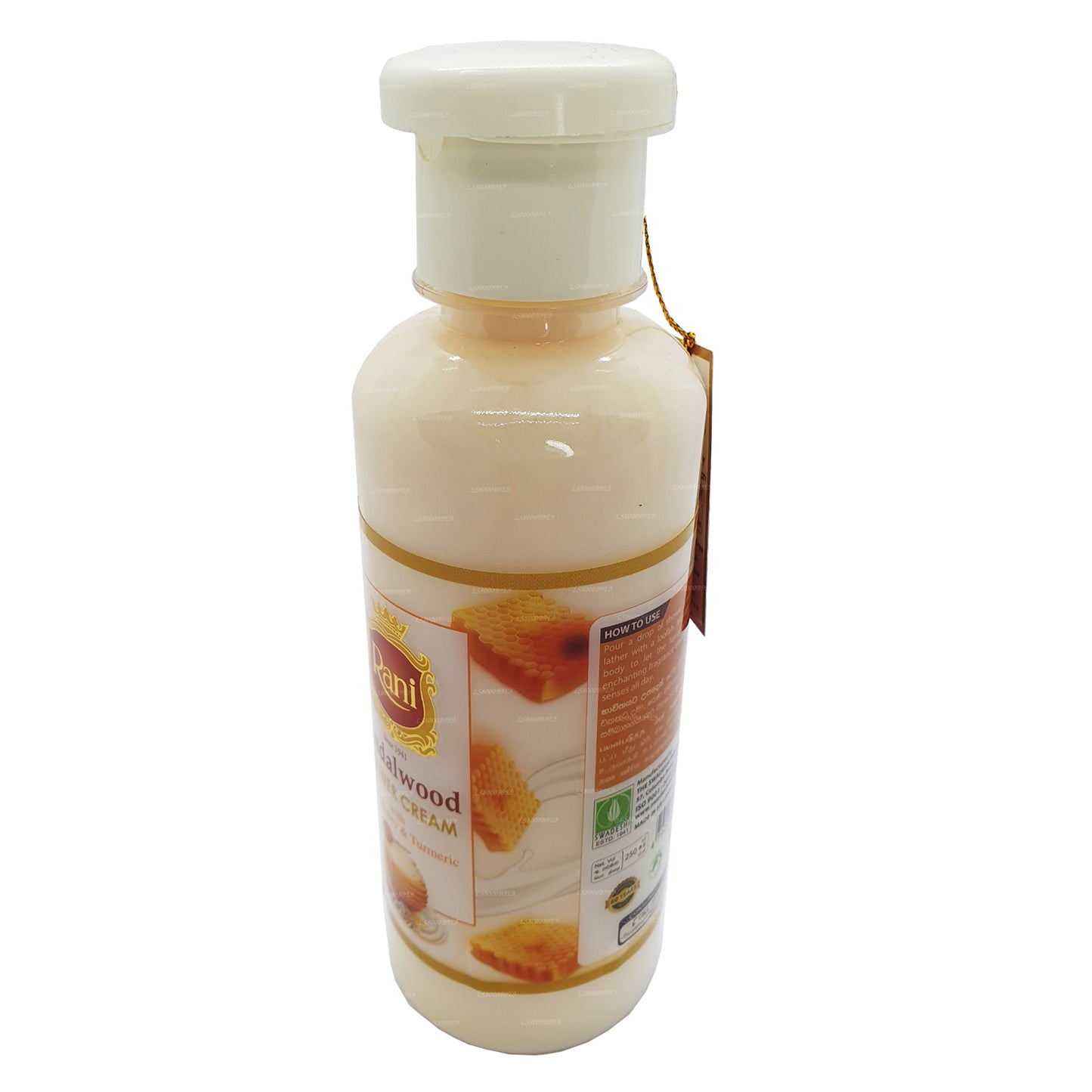 Crema de ducha Swadeshi Rani Sandalwood con leche, miel y cúrcuma (250 ml)