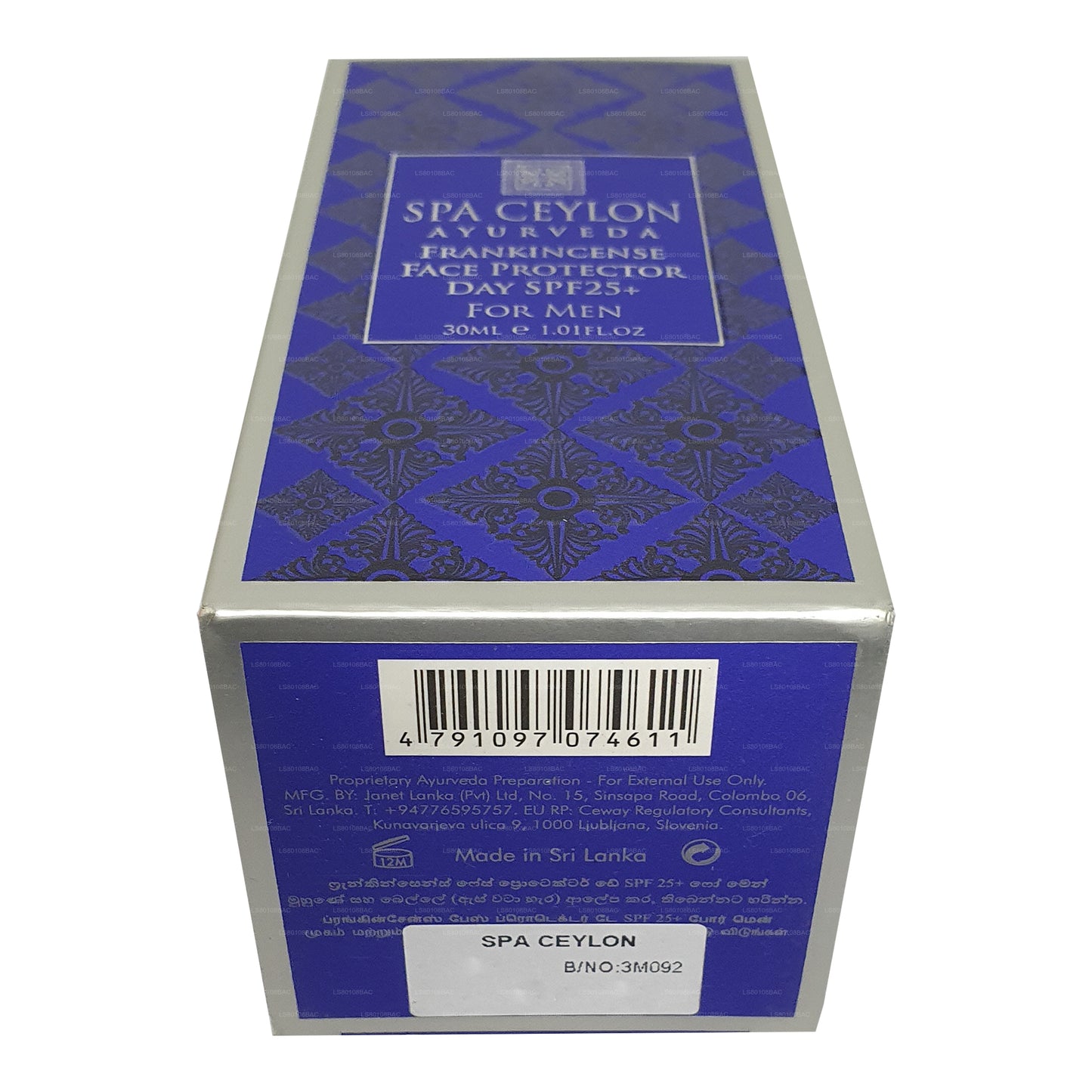 Spa Ceylon Frankincense Rituals para hombre, protector facial de día «SPF 25+» (30 ml)
