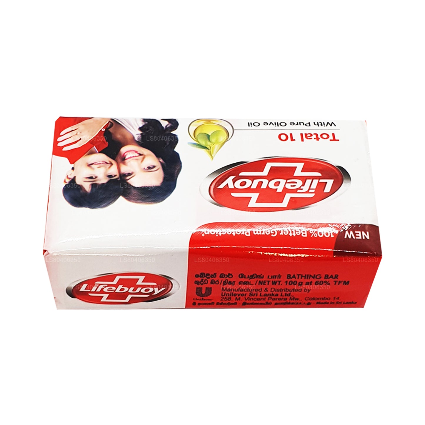 Jabón corporal Lifebuoy Total 10 con aceite de oliva puro (100 g)