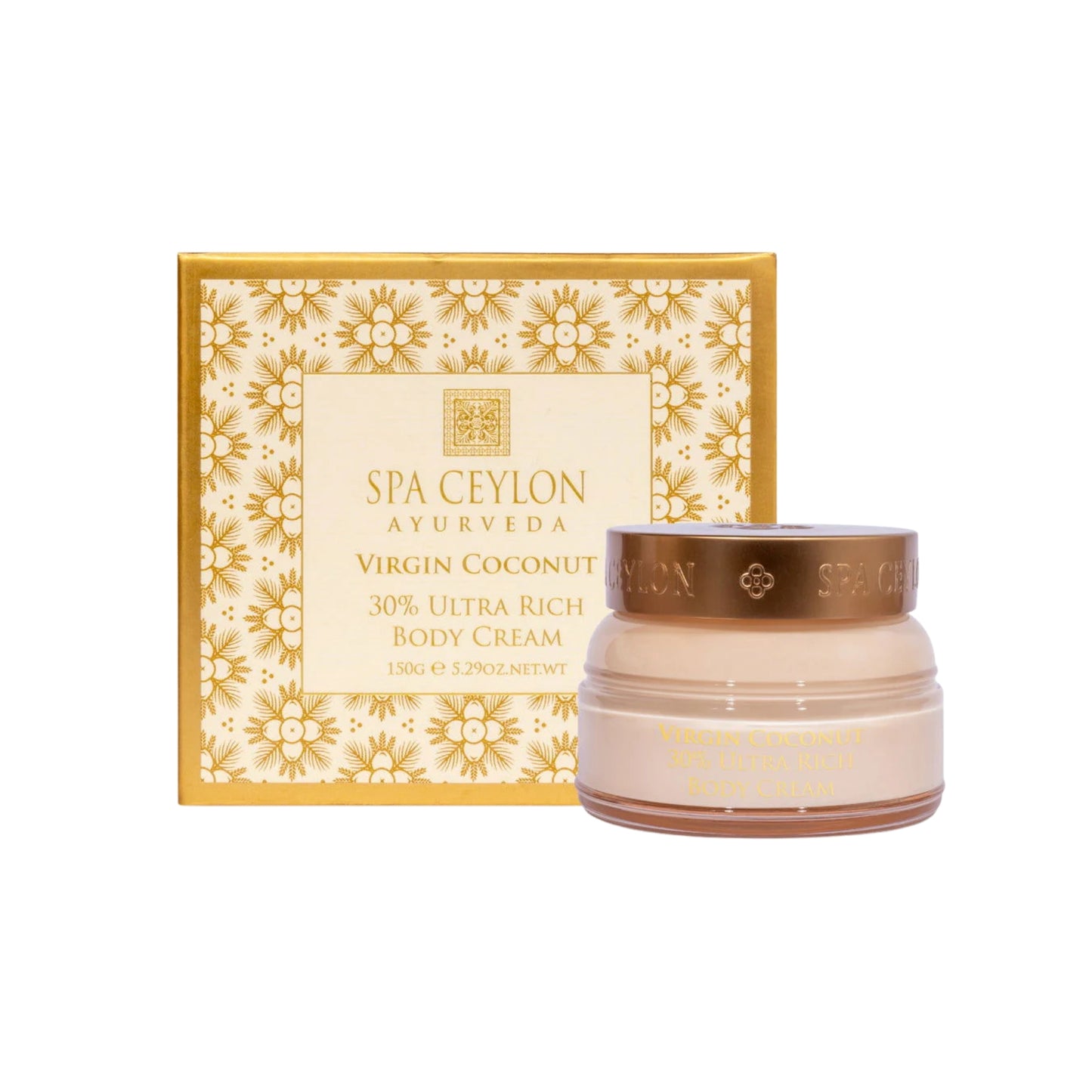 Crema corporal ultra rica de coco virgen al 30% de Spa Ceylon (200 g)
