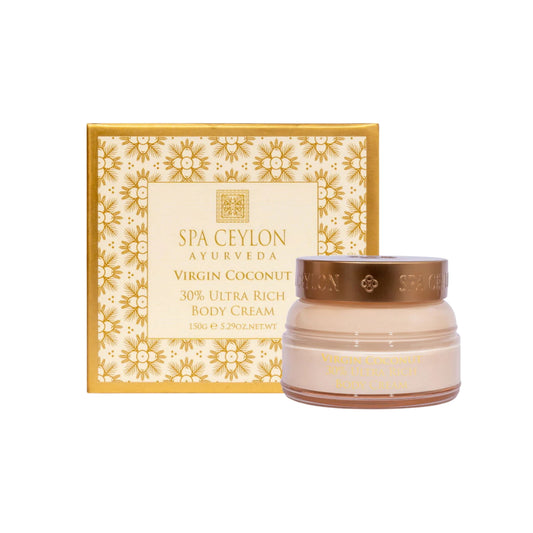 Crema corporal ultra rica de coco virgen al 30% de Spa Ceylon (200 g)