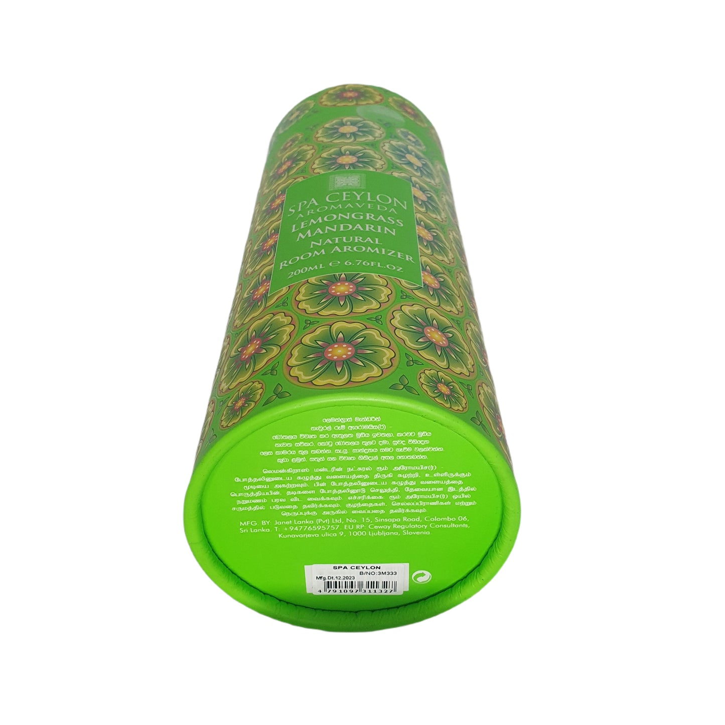 Aromizador de habitación natural de limoncillo y mandarina de Spa Ceylon (190 ml)