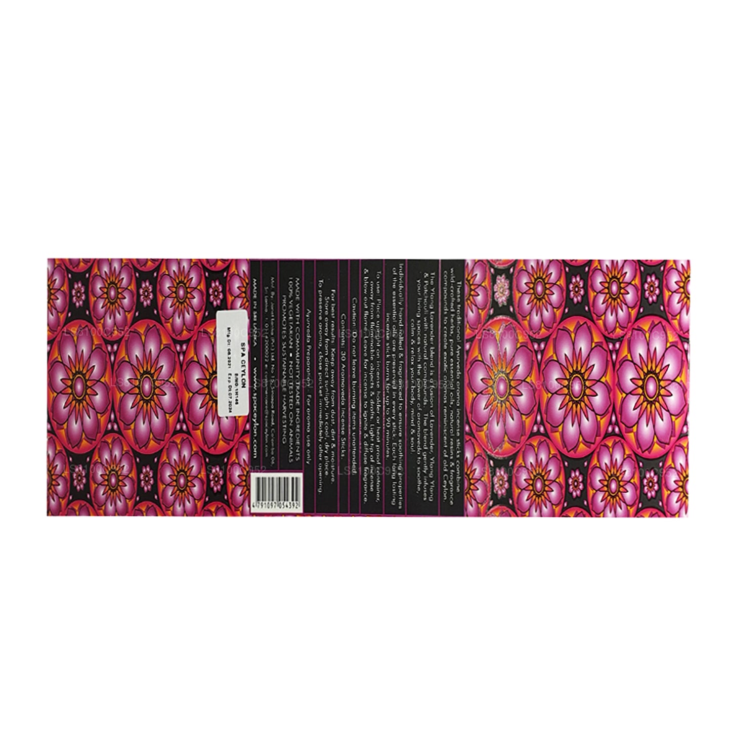 Incienso aromaveda de Spa Ceilán, ylang y lavanda, 30 varillas