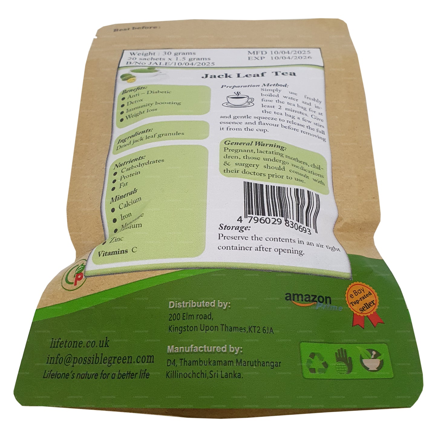 Té de hojas de yaca Lifetone (40 g)