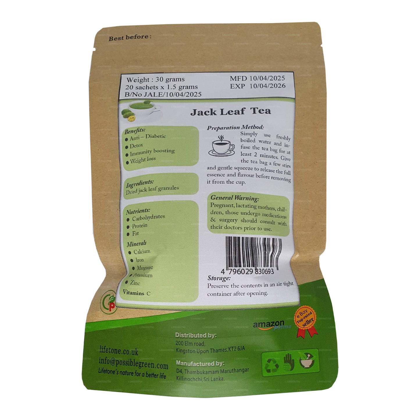 Té de hojas de yaca Lifetone (40 g)