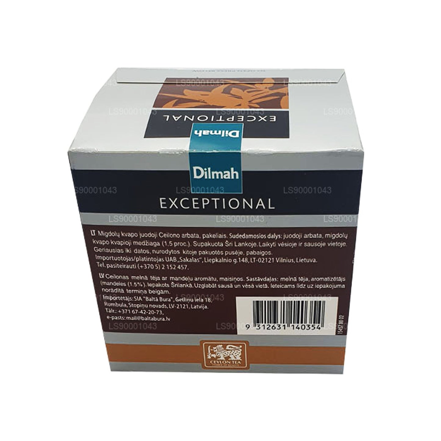 Té Dilmah Exceptional de hojas reales de almendras italianas (40 g), 20 bolsitas de té