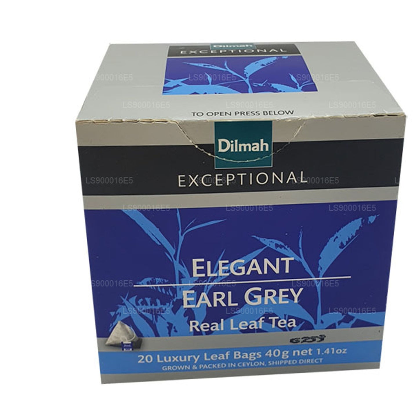 Té de hojas reales Dilmah Exceptional Elegant Earl Grey (40 g) 20 bolsitas de té