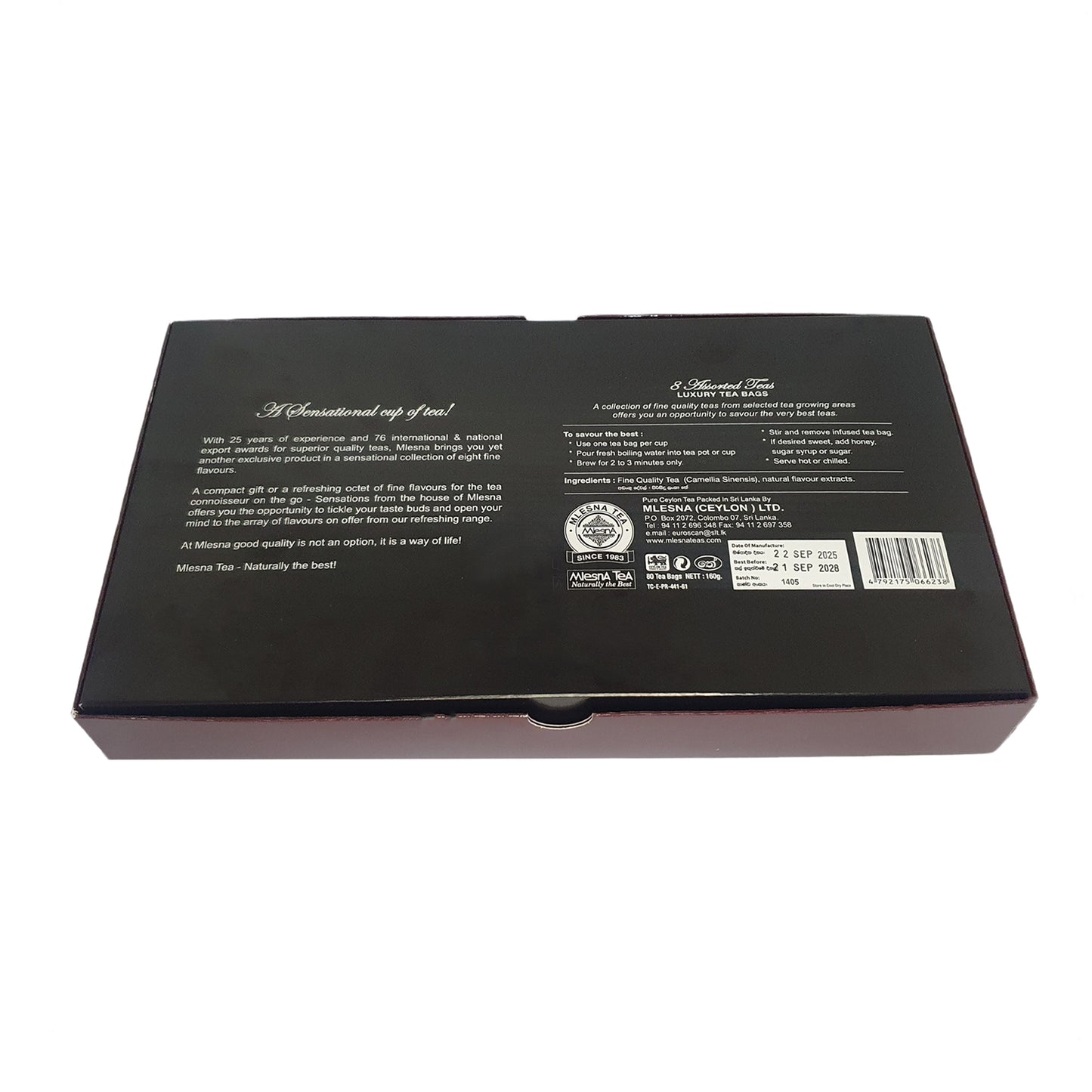 Bolsitas de té Mlesna Sensations de aluminio de lujo con 8 sabores surtidos (160 g)