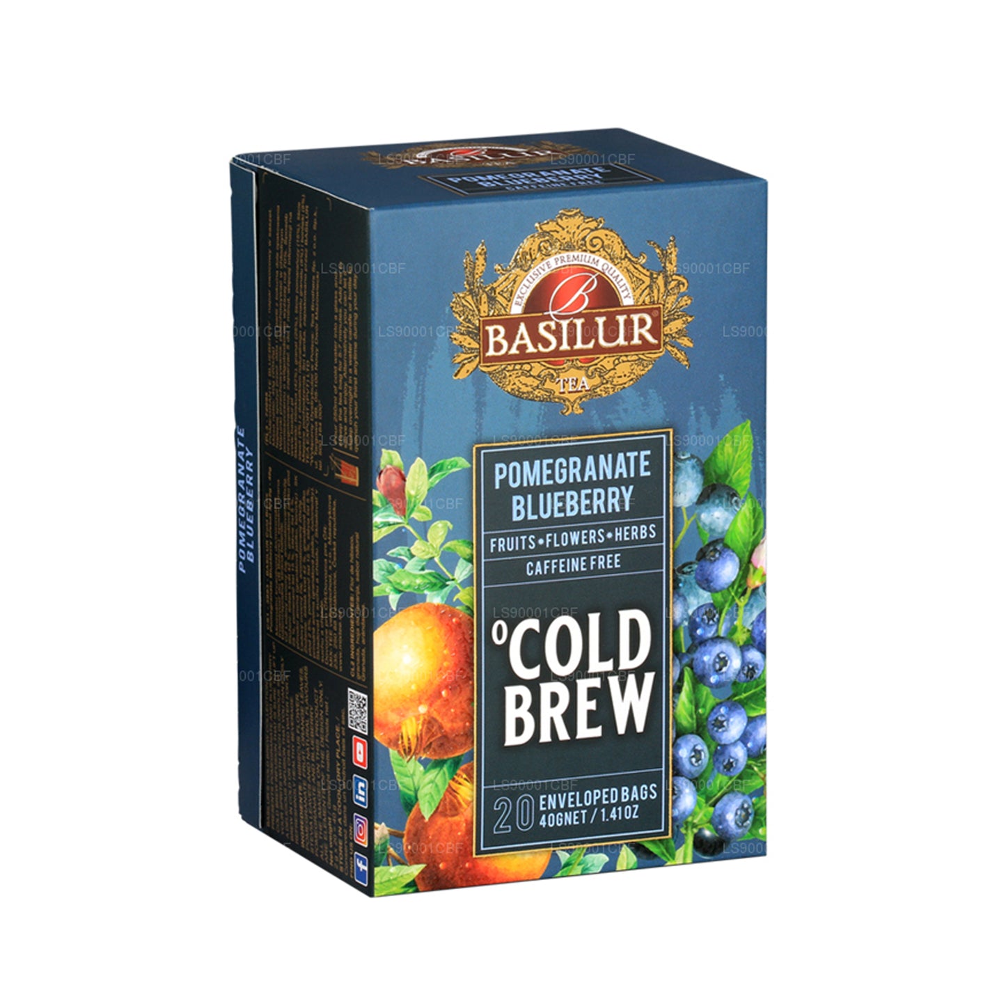 Basilur Cold Brew «Granada y arándano» (40 g), 20 bolsitas de té