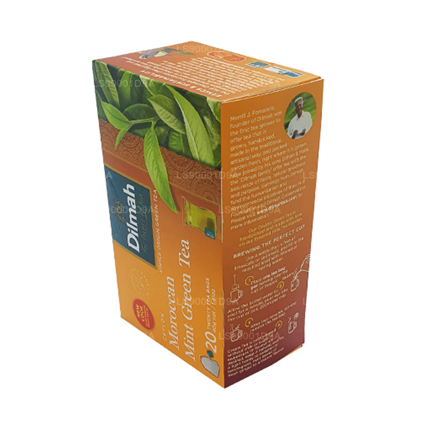 Té verde de menta marroquí Dilmah Ceilán (40 g) 20 bolsitas de té