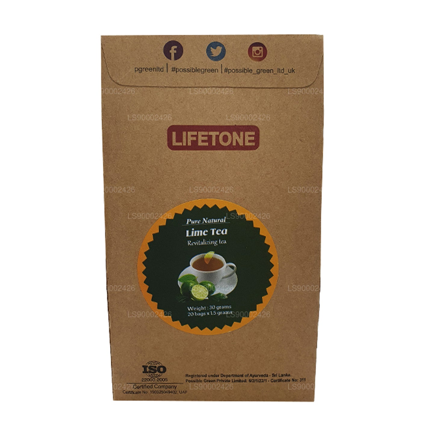 Té de lima Lifetone (30 g) 20 bolsitas de té