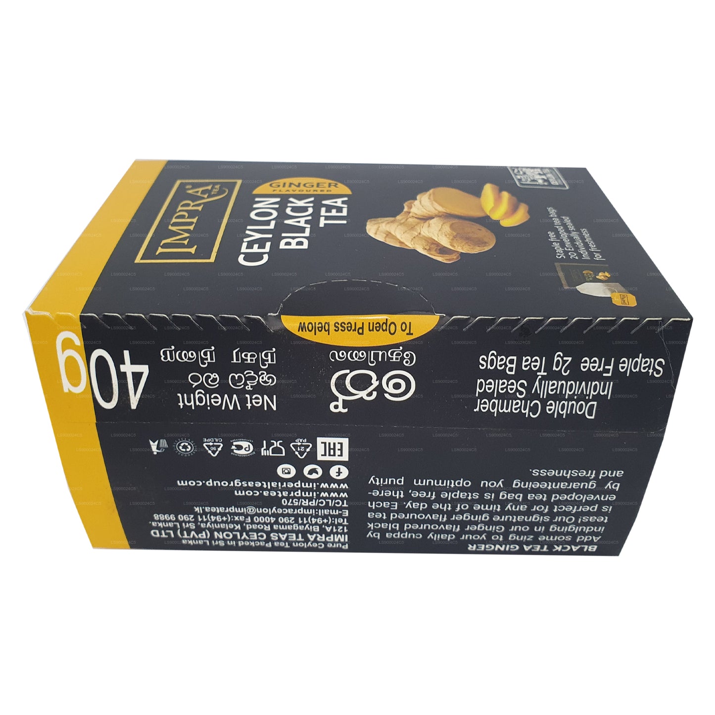 Paquete de 20 bolsitas de té Impra Ginger Foil (40 g)