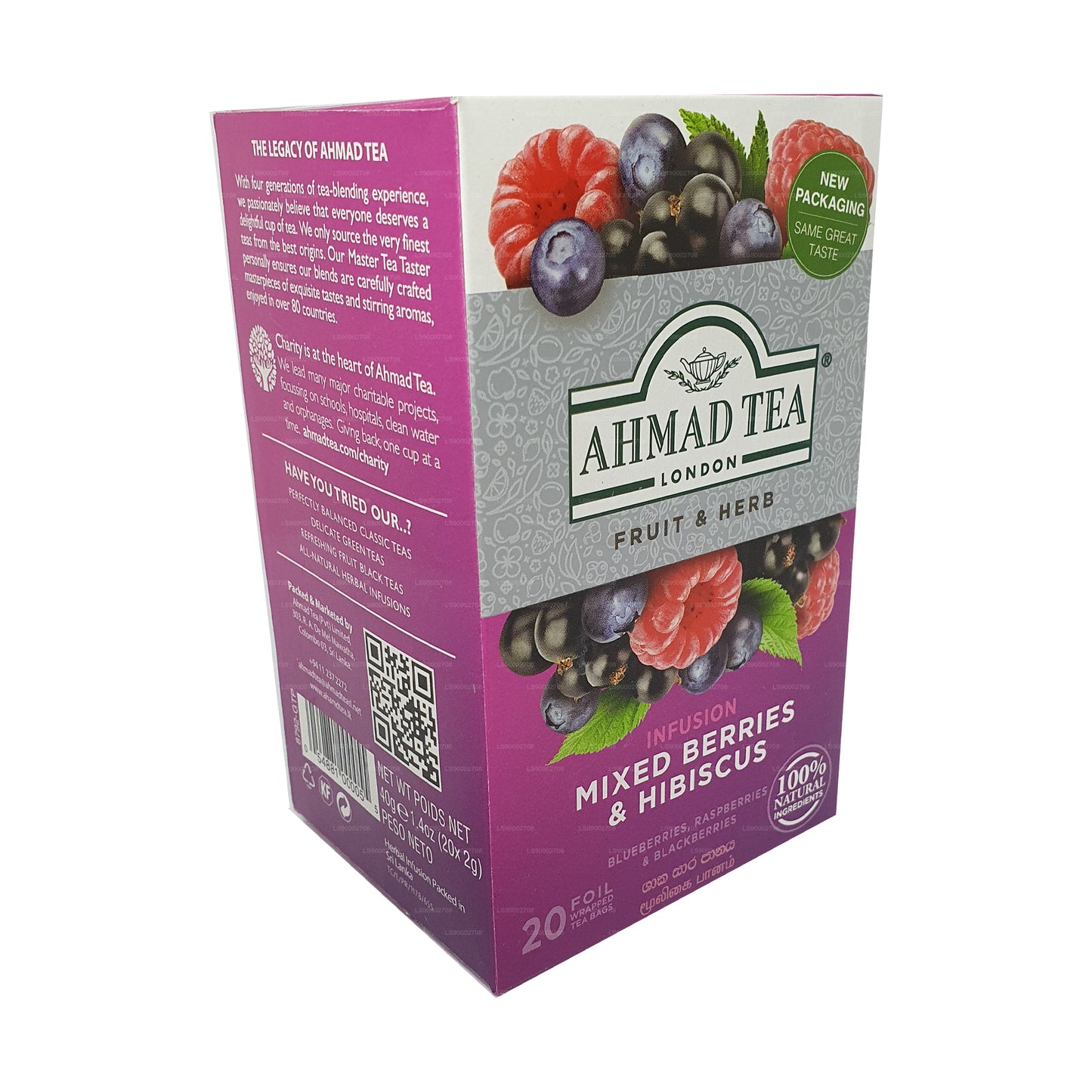 Ahmad Tea Mixed Berry & Hibiscus Tea (40g) 20 Foil Tea Bags