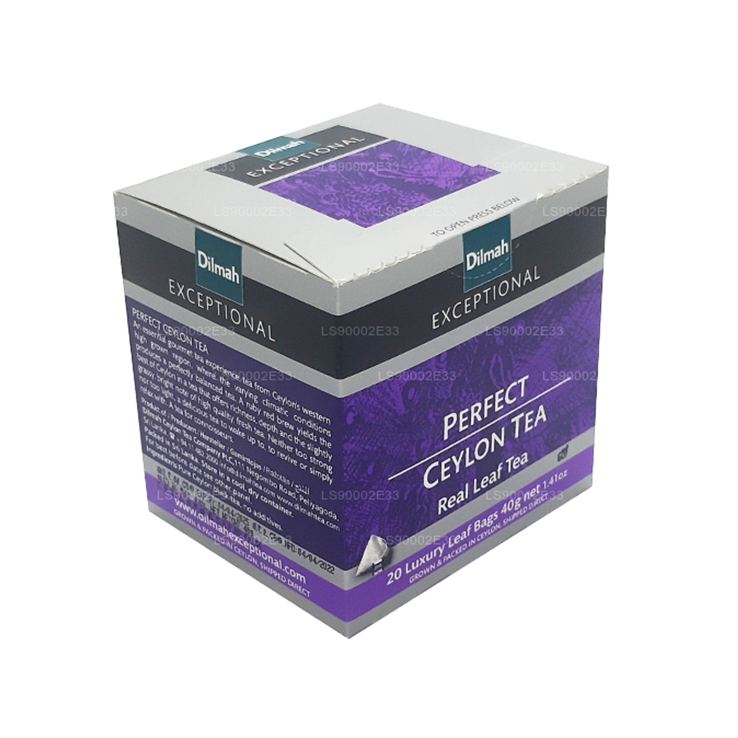 Té Dilmah Exceptional Perfect de Ceilán con hojas reales (40 g), 20 bolsas