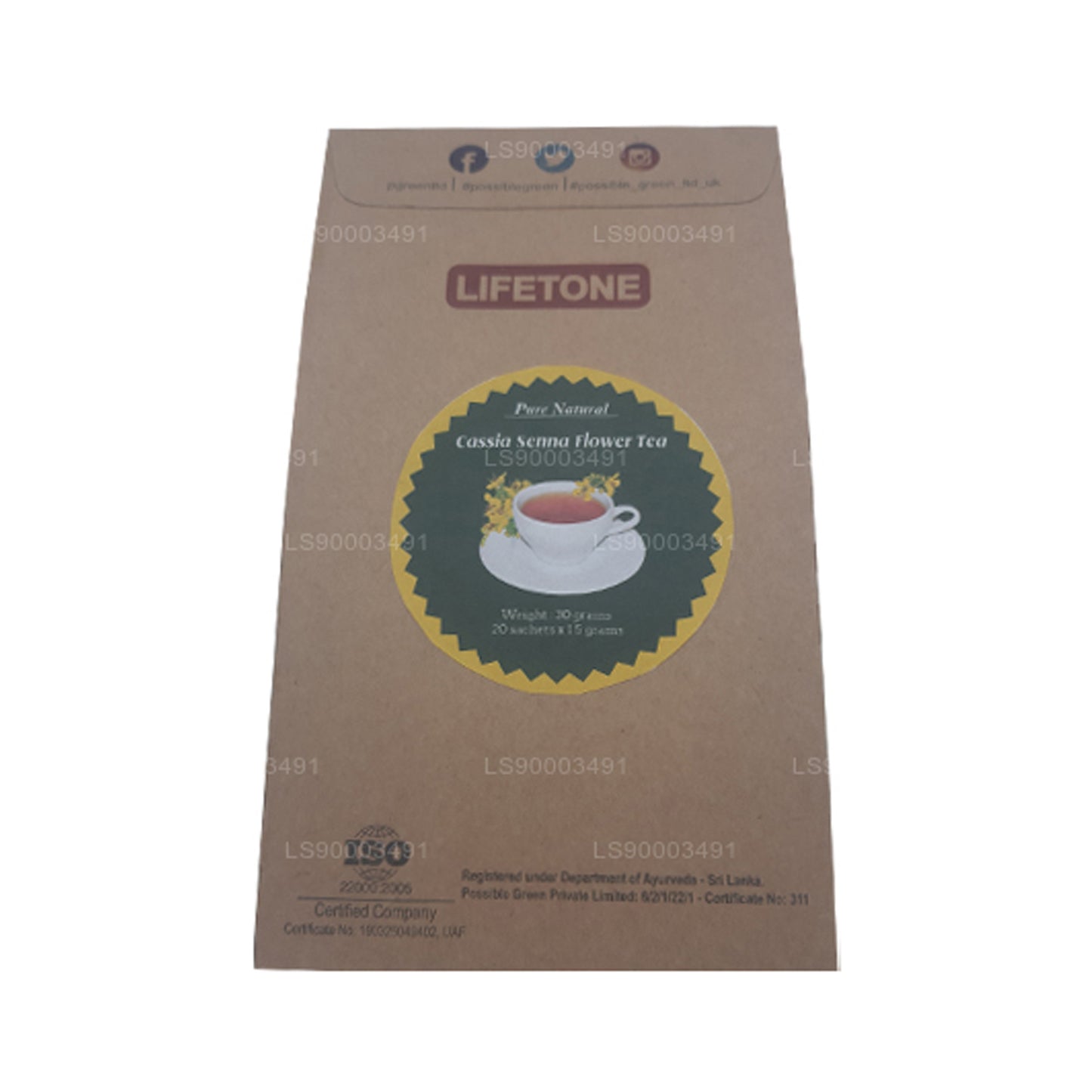 Té de flores de Senna Lifetone (30 g)